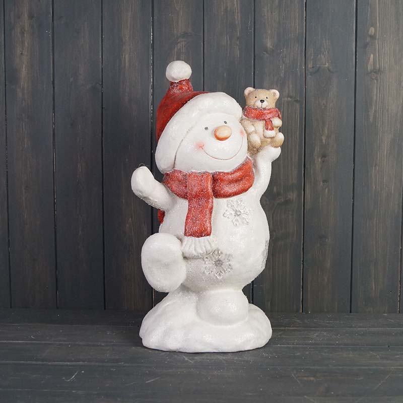 Light Up Snowman Holding A Teddy detail page